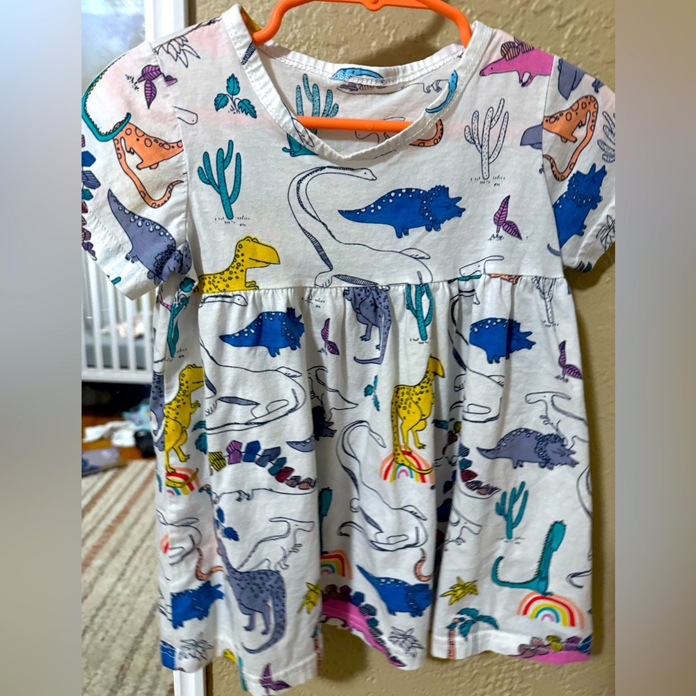 Adorable Dino rainbow toddler dress